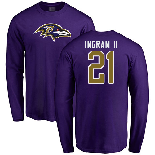Supply cheap jerseys Men Baltimore Ravens Purple Mark Ingram II Name and Number Logo NFL 